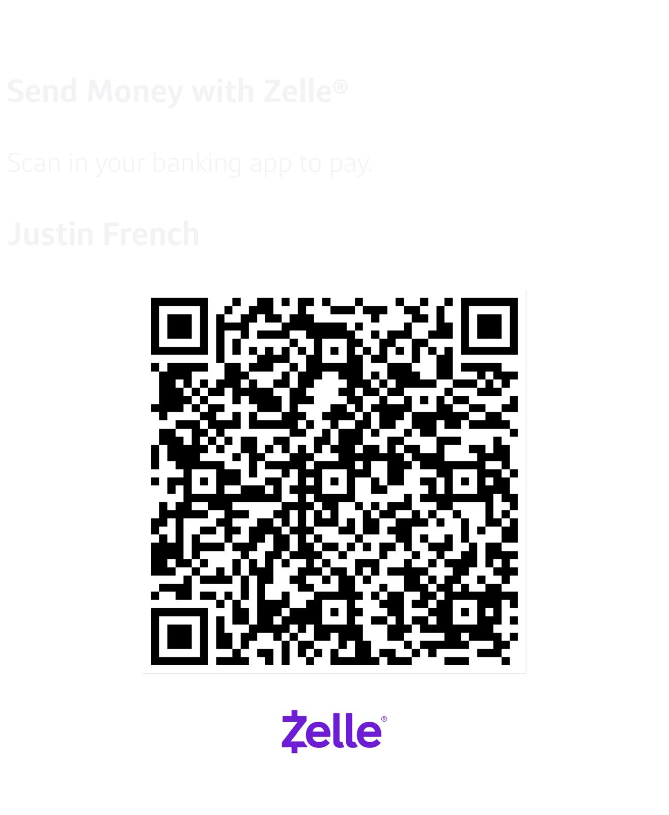 Zelle QR code for supporting J. French Ministries